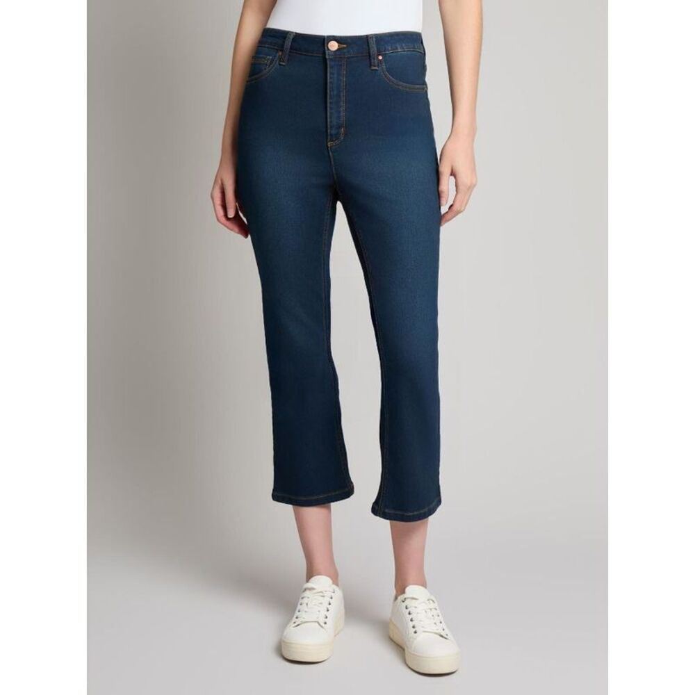 Jones New York Petite Lexington High Rise Cropped Kick Flare Jeans - 6P